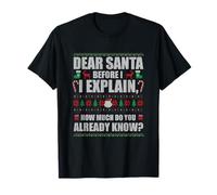 Santa Explain How Much Do You Know Ugly Christmas Sweater T-Shirt