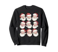Santa Faces Cute Festive Holiday Christmas Sweatshirt