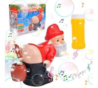 Santa Fart Bubble Blower, Farting Bubble Maker Toy for Kids Adults, Electric Blowing Bubble Toy with Light and Music, Soap Fart Bubble Machine Funny Gift for Christmas Outdoor Garden Party