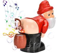 Santa Fart Bubble Machine for Kids, Fully-Automatic Water Bubble Toys with Light and Music, Soap Fart Bubble Machine Funny Gift for Christmas Outdoor Garden Party (Red)