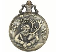Santa Father Christmas Lost Magic Pocket Watch, Vintage Gold Pocket Watch with Chain. Perfect for Xmas Eve Box, Santa Letter, or Christmas Day. A Magical Gift Straight from The North Pole!