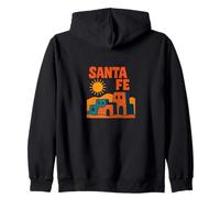 Santa Fe Adobe Sunset Southwest Desert Sunscape Style Zip Hoodie