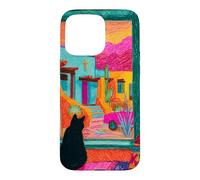 Santa Fe Cat Desert Window Colorful Southwest Case for iPhone 15 Pro Max