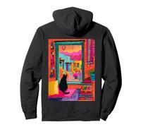 Santa Fe Cat Desert Window Colorful Southwest Pullover Hoodie
