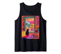 Santa Fe Cat Desert Window Colorful Southwest Tank Top