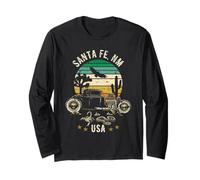 Santa Fe NM USA Hotrod Retro Desert Sunset Style Design Long Sleeve T-Shirt