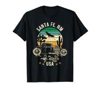 Santa Fe NM USA Hotrod Retro Desert Sunset Style Design T-Shirt