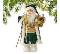 Santa Figure - Santa Creative Green Clothes | Father Christmas Standing Ornament - Creative Green Claus Standing Statue With Bag Home Decor For Living Room And Bedroom With A Christmas Theme