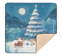 Santa Firing Rifle in Christmas Night Large Stylish Baby Activity Play Mat for Indoor Outdoor Cozy Breathable Baby Kick Crawling Mat for Babies Infants Toddlers, 50'' x 50''