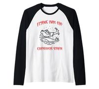 Santa Flying Into The Christmas Spirit Raglan Baseball Tee