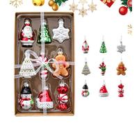 Santa for Christmas Tree - Christmas Glass Snowman-Shape Ornament, Winter Hangable Figurines Party Props for Living Room Balcony Bedroom Farmhouse