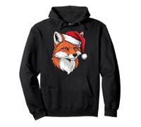 Santa Fox Christmas Vibe for Animal Lovers Fun Holiday Wear Pullover Hoodie