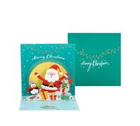 Santa & Friends Merry Moments Green Pop Up Christmas Card