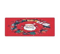 Santa Gift Mouse Pad In Big Extended Non-Slip Rubber Base Mousepad With Stitched Edges Gaming Pc Desktop Large Mouse Pad 11.8x31.5