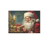 Santa Gifts Rectangular Small Glass Worktop Saver - Festive Xmas Homewares Kitchen Gift - Smooth Chopping/Cutting Board Worktop Protector with Non-Slip Feet 28.5cm x 20cm (11" x 8")