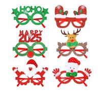 Santa Glasses - Santa Claus Eyeglasses,2025 Glitter Reindeer Snowman Holiday Glasses | for Men Women Child Youth Children Adult