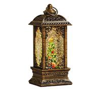 Santa Glitter Water Spinner Lantern, Santa Swirling Water Globe Light Battery Powered, Hexagonal Cone Centerpiece For Under Tree Mantel Dining Room Living Room Bedroom Windowsill