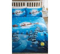 Santa Glow in the Dark Duvet Cover Double