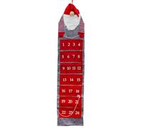 Santa Gnome Christmas Advent Calendar | Reusable Felt Fabric 24-Pocket Hanging Gonk Calendar | Fill-Your-Own Countdown to Christmas -125cm