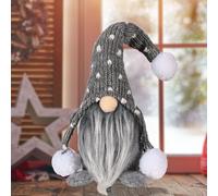Santa Gnomes Plush Party Decoration - Christmas Gnome Ornaments for Adults (Grey)