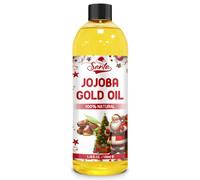 SANTA Gold Jojoba Oil - 100 ml - 100% Pure & Natural - Premium Grade Carrier Oil - Hair, Face and Body Oil - Deeply Moisturizing - Anti-Aging - Cold-Pressed and Hexane-Free