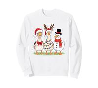 Santa Goose Christmas Lights Coquette Bow Xmas Silly Geese Sweatshirt