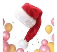 Santa Hat | 11.8x29.6in - Christmas Hats For Kids | Polyester Classic Headwear Cute | Warm Comfrot Velvet Hat | For Cosplay Halloween New Year Women,Family,Holiday,Winter,Party