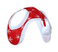 Santa Hat, 13.78x13.78 Inches Christmas Santa Head Cover for Horses, Breathable Fabric with Snowflake Pattern and Festive Design, Holiday Decoration for Winter Riding Farm