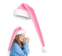 Santa Hat 29.5 Inch Long - Soft Velvet Santa's Hat | Unisex Headwear Accessories for Winter Party Photo Booth Prop Carnival Celebration Festival New Year Masquerade