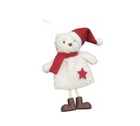 Santa Hat Bear Christmas Ornament Lovely Fabric Doll Tree Decorations Hanging Pendant for Home Decoration Tree Decoration
