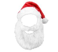 Santa Hat Beard - Santa Hat, Red Christmas Hat, Realistic Santa Wig Beard Set for Christmas Costume, Holiday Party Accessories, Santa Costume, Breathable
