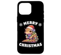Santa Hat Christmas Fairy Lights Pangolin Case for iPhone 16 Pro Max
