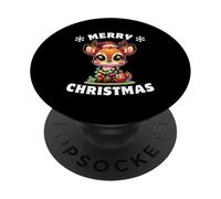Santa Hat Christmas Fairy Lights Tufted Deer PopSockets Adhesive PopGrip