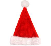 Santa Hat Christmas Hats Adults: Luxury Xmas Holiday Hat for Adults Unisex Velvet Father Christmas Hat - Santa Hats for Adults Plush Santa Claus Hat for New Year Festive Party Gifts (1Pack)