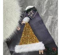 Santa Hat Christmas Hats for Kids and Adults,Shiny Sequin Xmas Hat Unisex Classic Velvet Xmas Holiday Hat,Thicken Luxury Plush Santa Hats Santa Claus Hats for Christmas New Year Party Supplies