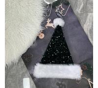 Santa Hat Christmas Hats for Kids and Adults,Shiny Sequin Xmas Hat Unisex Classic Velvet Xmas Holiday Hat,Thicken Luxury Plush Santa Hats Santa Claus Hats for Christmas New Year Party Supplies