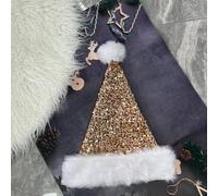 Santa Hat Christmas Hats for Kids and Adults,Shiny Sequin Xmas Hat Unisex Classic Velvet Xmas Holiday Hat,Thicken Luxury Plush Santa Hats Santa Claus Hats for Christmas New Year Party Supplies