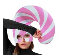 Santa hat, cute headgear in candy cane shape, face cover design, candy canes hat for adults, for women, men and adults for holidays, winter, party and cosplay