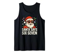 Santa Hat Design 67 with Candy Canes and Snowflakes Tank Top