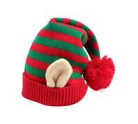 Santa Hat | Festive Striped Christmas Hat with Ears | Funny Dwarf Costume Headwear for Adults | Ideal for Outdoor Cosplay, Holiday Parties, Family Gatherings, Festivals, Events & Home Celebrations