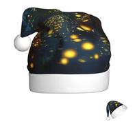 Santa Hat Fireflies Christmas Hat with Plush Brim Santa Claus Hats Thicken Xmas Hats Party Headwear