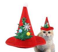 Santa Hat for Animals, Festive Adjustable Cute Funny | Pointed Costume Hat for Large Dogs, for Small and Medium Kittens, Puppies, Hamsters, Lizards, Bearded Dragon Celebration