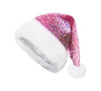 Santa Hat | Glittering Santa Hat With Plush Edge | Festive Headwear For Winter Costumes & Celebrations | Carnival Fancy Dress Stage Performances Photo Corner Accessories Carnival