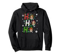 Santa Hat Ho Ho Ho Family Christmas Saint Bernard Dog Xmas Pullover Hoodie