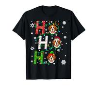 Santa Hat Ho Ho Ho Family Christmas Saint Bernard Dog Xmas T-Shirt