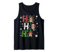 Santa Hat Ho Ho Ho Family Christmas Saint Bernard Dog Xmas Tank Top