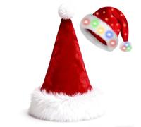 Santa Hat LED Lights,Christmas Cosplay Headpiece,LED Musical Festive Hat | for Women Men Family Photo Winter Celebration Content Creators Costume Parties Music Festivals Concert