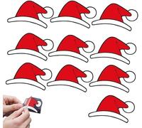Santa Hat Overlay for Tesla-Emblem, Reusable Waterproof 2D Christmas Hat Car Emblem Sticker, Vinyl Automotive Decals Car Decor, Easy Peel & Stick (10pcs)