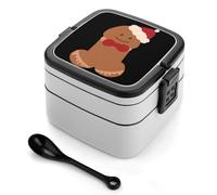 Santa Hat Penis Adult Bento Stackable Lunch Box Food Container Meal Prep with Cutlery