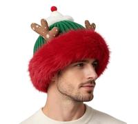 Santa Hat Santa Claus Hat Warm Costume Head Accessory with | Plush trim hat for Christmas for holiday photo box activities, New Year's Eve celebrations and new year